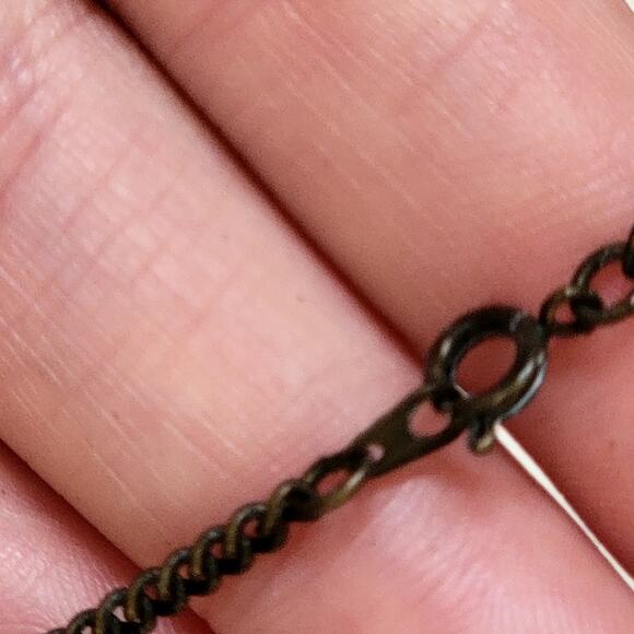 Bronze Tone Nail Cross Pendant Necklace Rustic Christian Faith Religious Jewelry - Picture 6 of 10